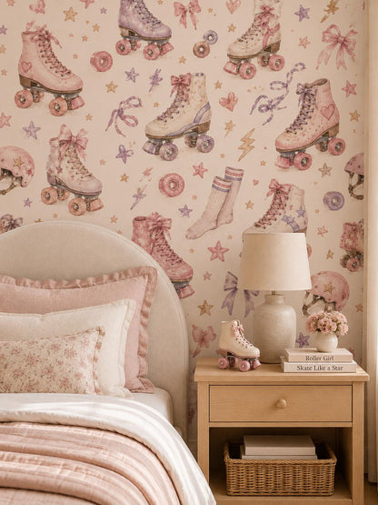 Roller Skate Wallpaper: Girls Sports Wall Mural