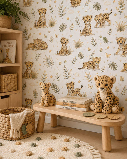 Cheetah Cub Wallpaper: Safari Animal Nursery Wall Mural