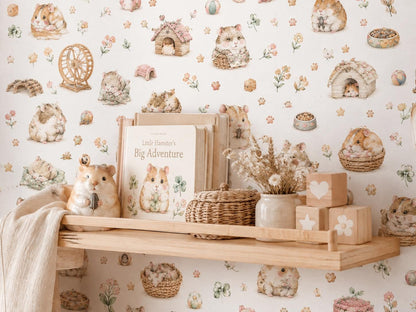 Hamster Peel and Stick Wallpaper Mural: Pet Playroom Decor