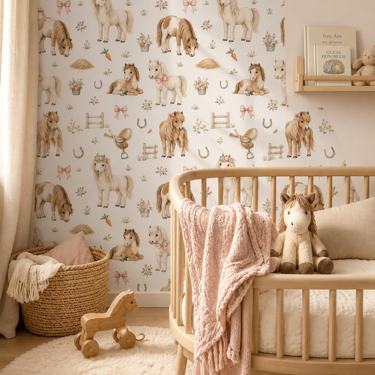 Pony Wallpaper: Little Horse Nursery Wall Mural