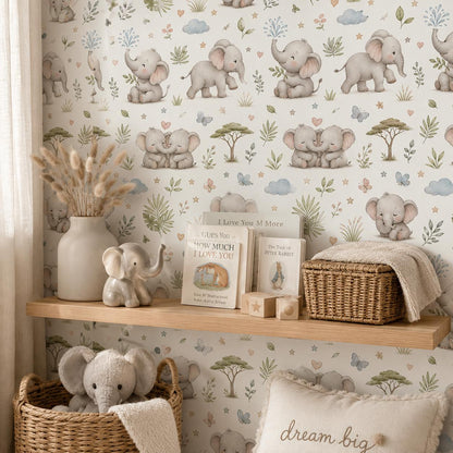 Elephant Wallpaper: Safari Nursery Wall Mural