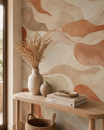 Rust Sand Abstract Wallpaper: Earthy Desert Wall Mural