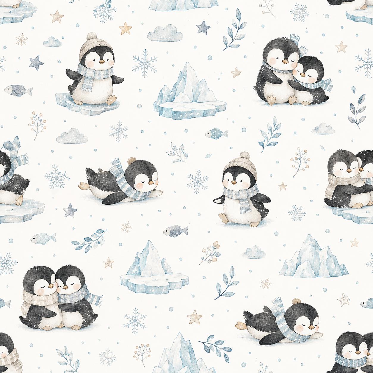Penguin Wallpaper: Arctic Nursery Wall Mural