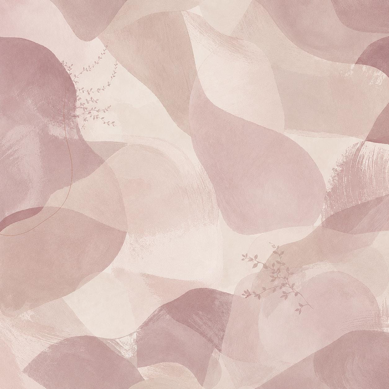 Dusty Mauve Abstract Wallpaper: Soft Blush Wall Mural