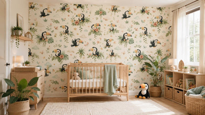 Toucan Tropical Wallpaper: Jungle Bird Nursery Wall Mural