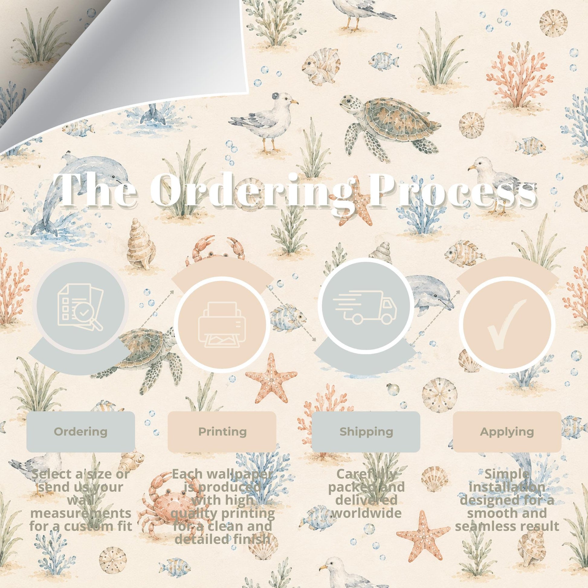 Beach Animal Wallpaper: Coastal Nursery Wall Mural