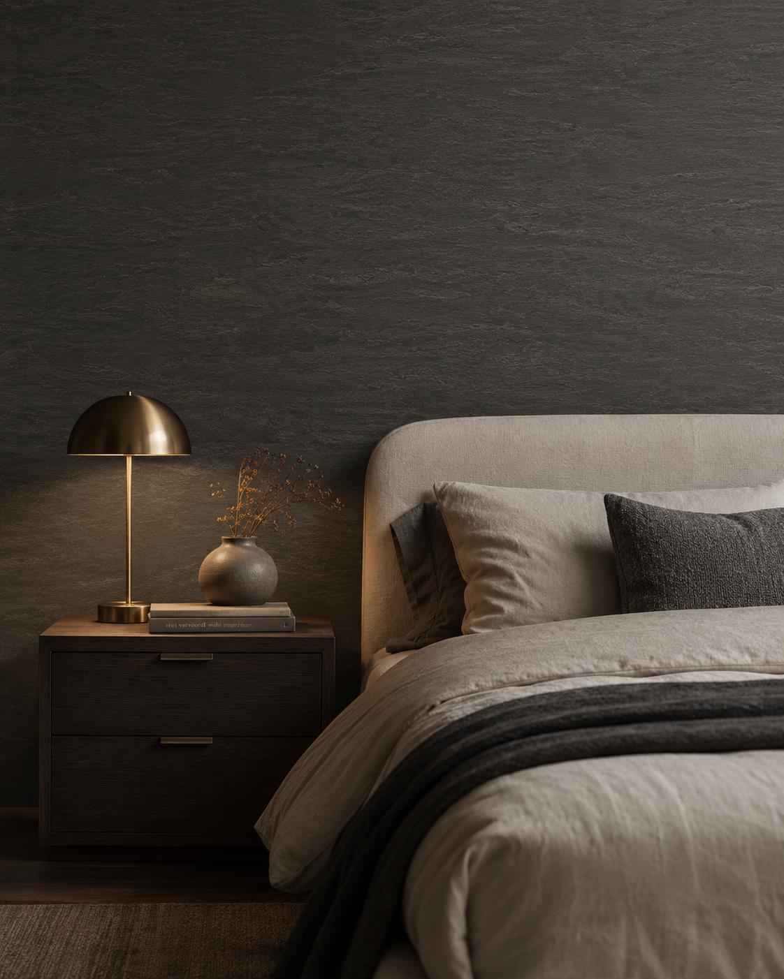 Charcoal Slate Wallpaper: Dark Stone Texture Wall Mural