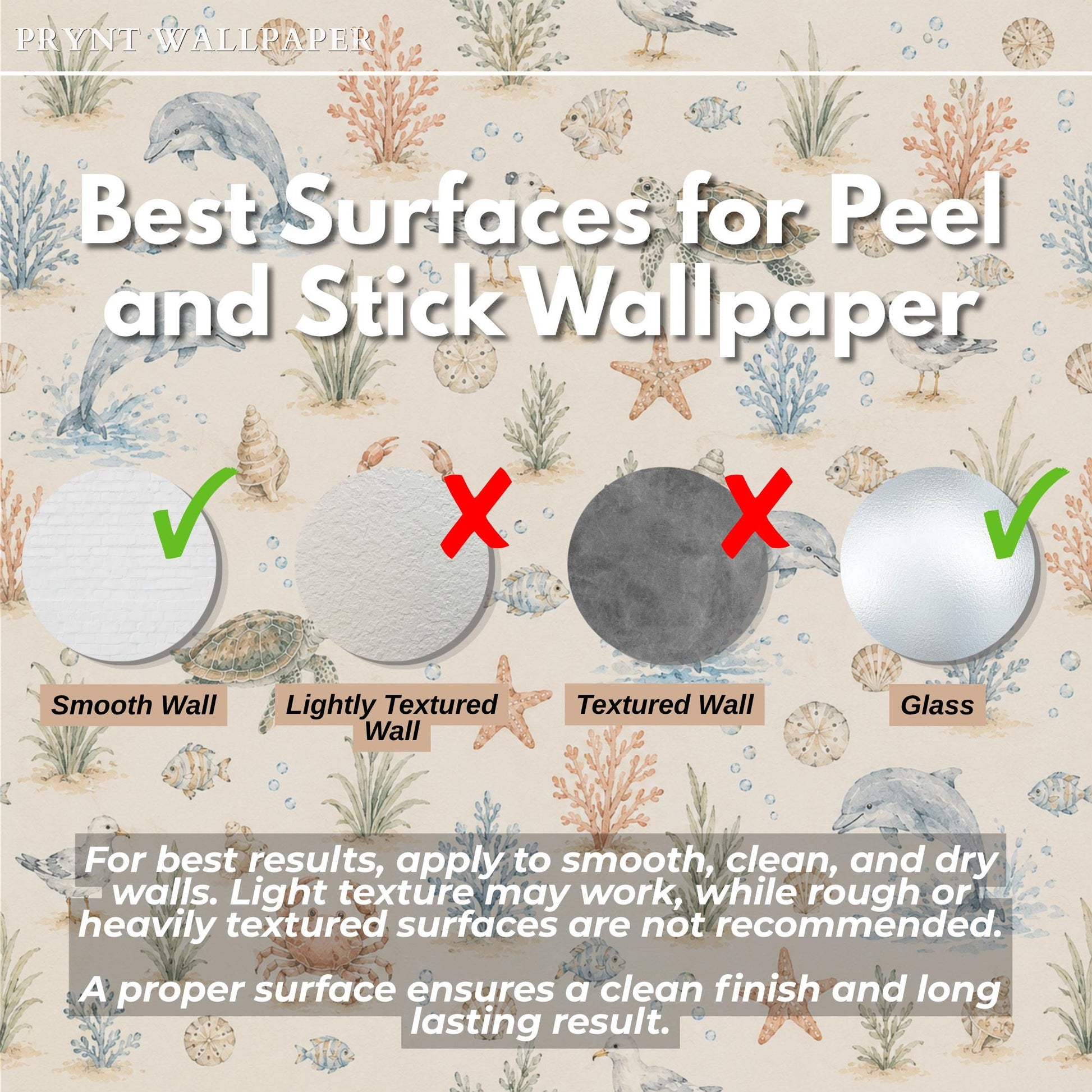 Beach Animal Wallpaper: Coastal Nursery Wall Mural
