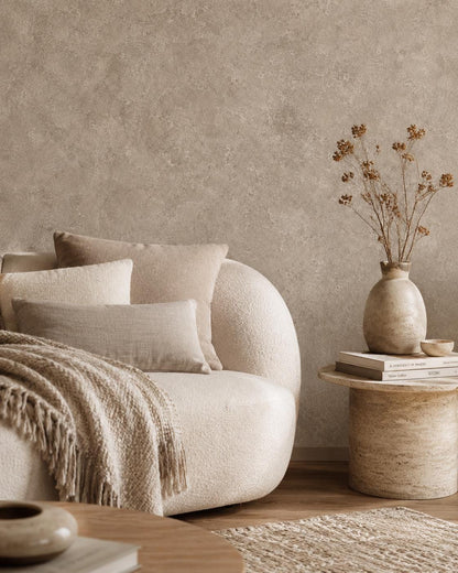 Warm Taupe Stone Wallpaper: Neutral Textured Wall Mural