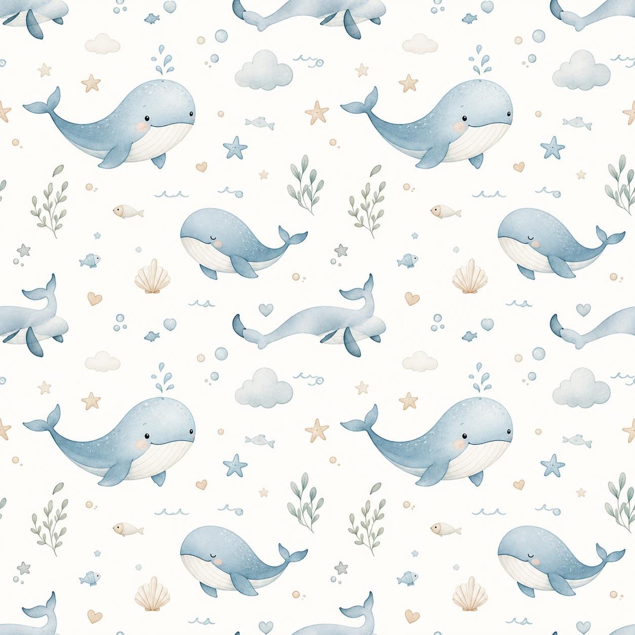 Whale Wallpaper: Ocean Nursery Wall Mural