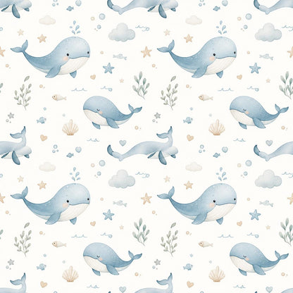 Whale Wallpaper: Ocean Nursery Wall Mural