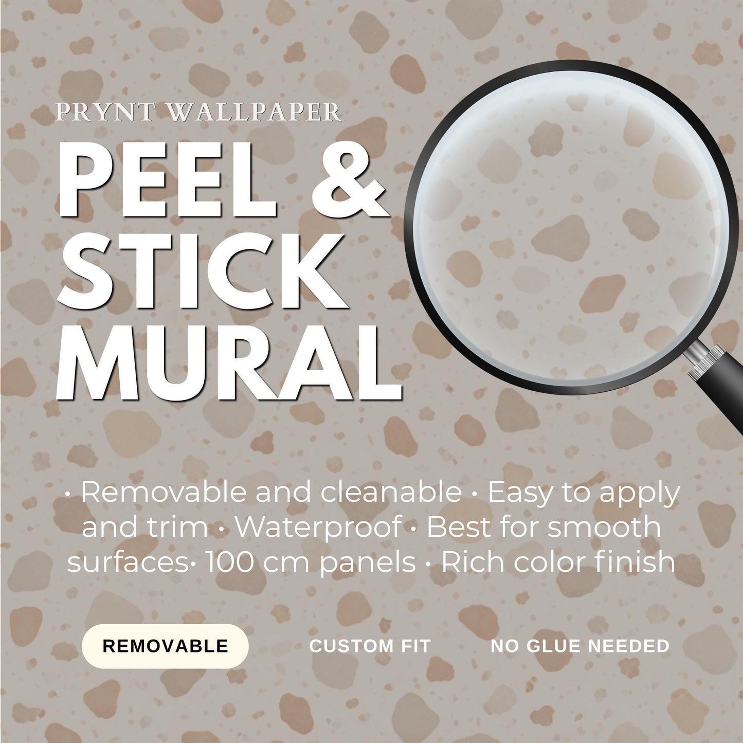 Beige Terrazzo Wallpaper: Neutral Speckled Stone Wall Mural