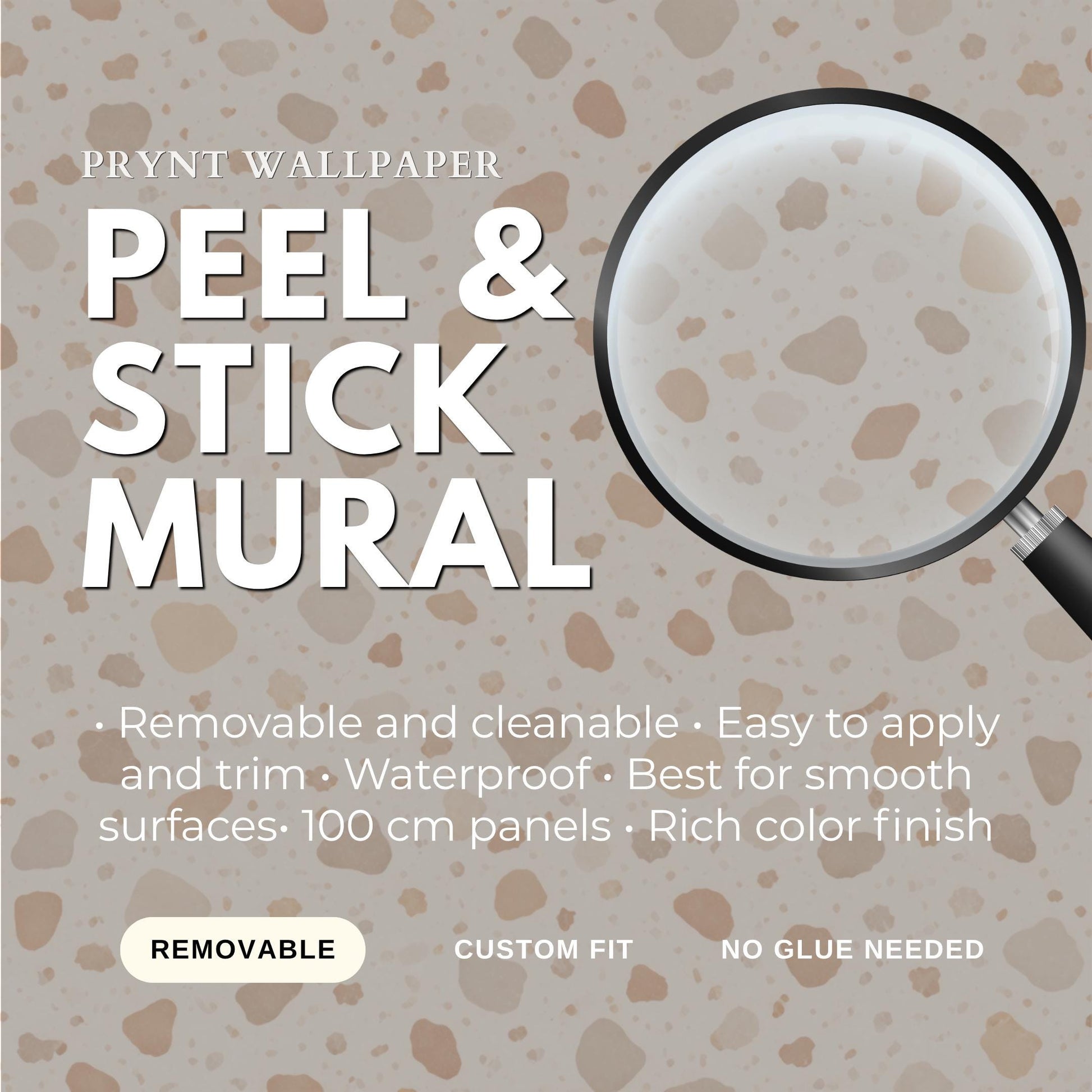Beige Terrazzo Wallpaper: Neutral Speckled Stone Wall Mural
