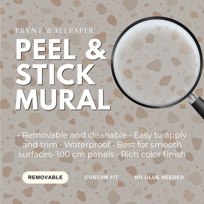 Beige Terrazzo Wallpaper: Neutral Speckled Stone Wall Mural