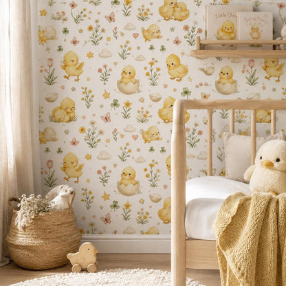Baby Chick Wallpaper: Spring Nursery Mural