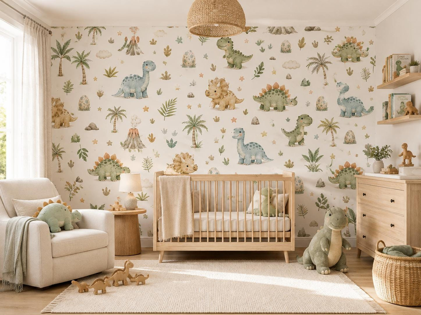 Baby Dinosaur Wallpaper: Pastel Dino Nursery Mural
