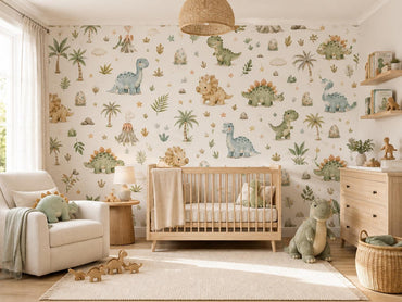 Baby Dinosaur Wallpaper: Pastel Dino Nursery Mural