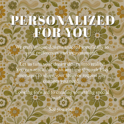 Retro Green Floral Wallpaper: Vintage Groovy Wall Mural