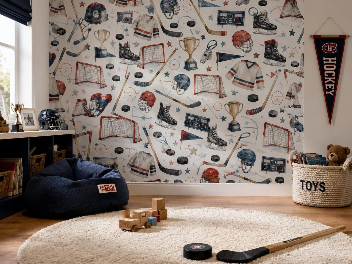 Little Hockey Stars Wallpaper: Kids Sports Wall Mural
