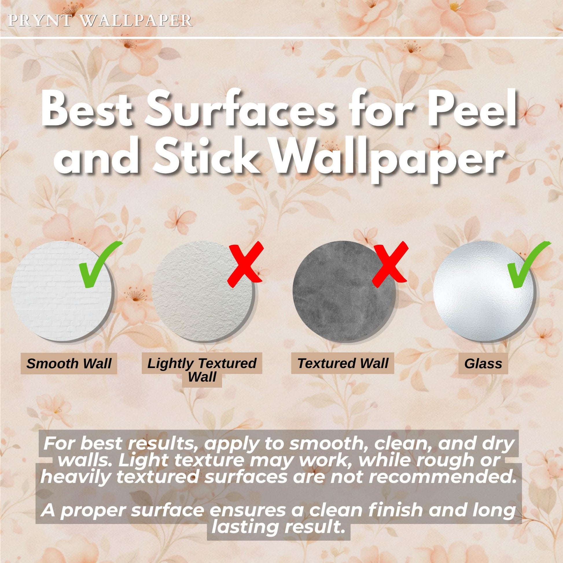 Peach Floral Wallpaper: Soft Pastel Flower Wall Mural (Peel and Stick)