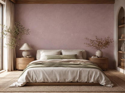 Dusty Mauve Plaster Wallpaper: Muted Pink Textured Wall Mural