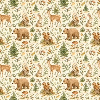 Forest Animal Wallpaper: Woodland Nursery Wall Mural