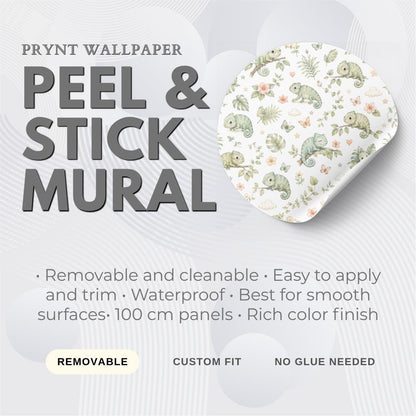 Chameleon Tropical Wallpaper: Jungle Nursery Wall Mural