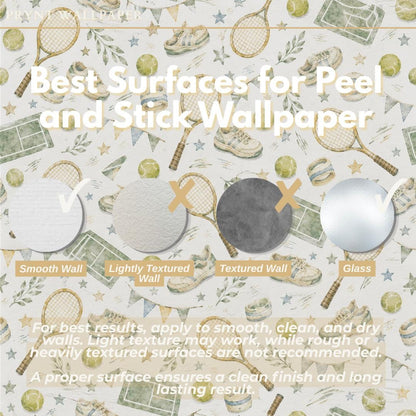 Vintage Tennis Wallpaper: Kids Sports Wall Mural