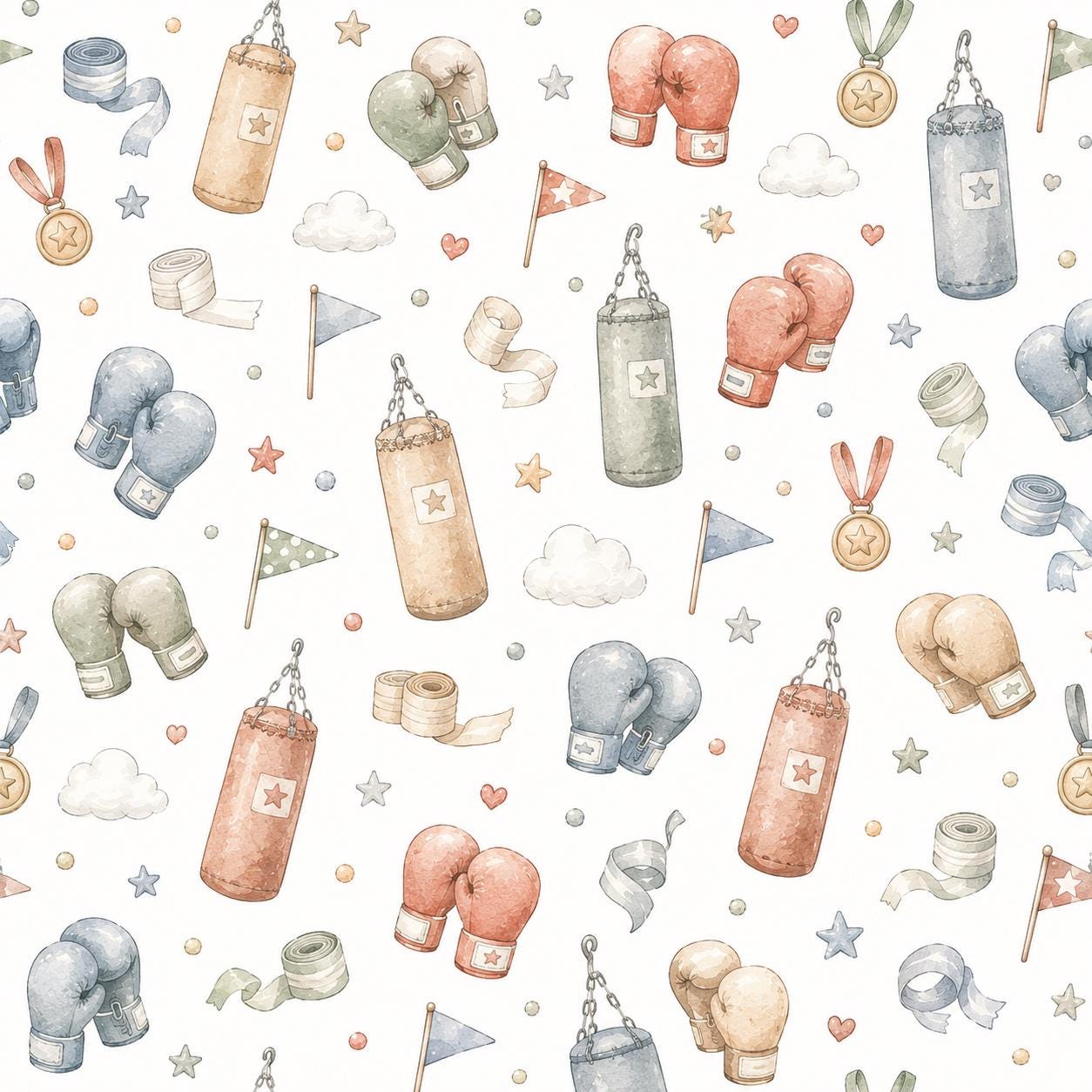 Boxing Glove Wallpaper: Sports Nursery Wall Mural