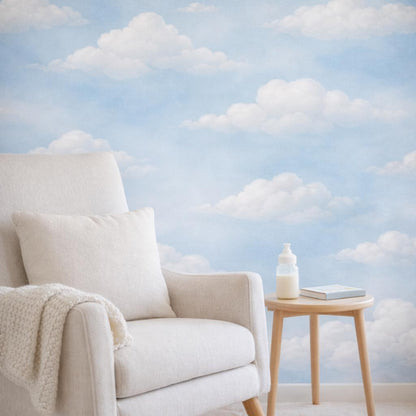 Blue Cloud Wallpaper: Soft Sky Nursery Wall Mural