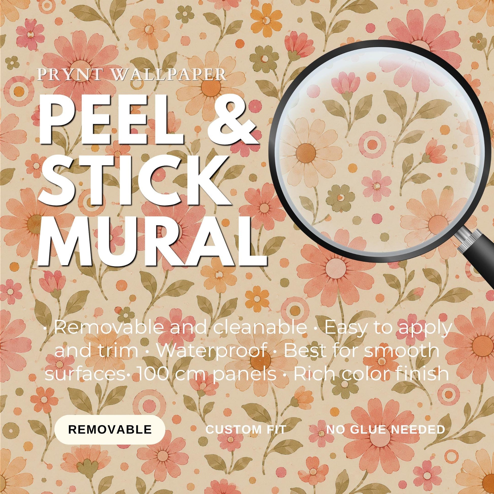 Retro Pink Daisy Wallpaper: Vintage Floral Wall Mural