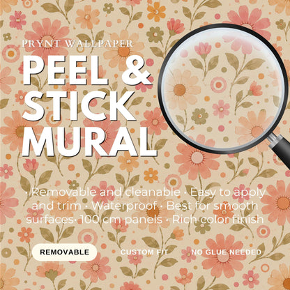 Retro Pink Daisy Wallpaper: Vintage Floral Wall Mural
