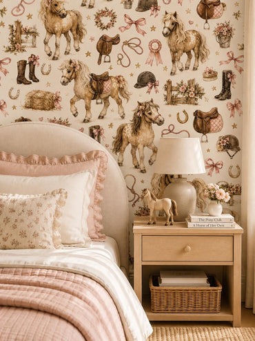 Pony Club Wallpaper: Girls Equestrian Wall Mural
