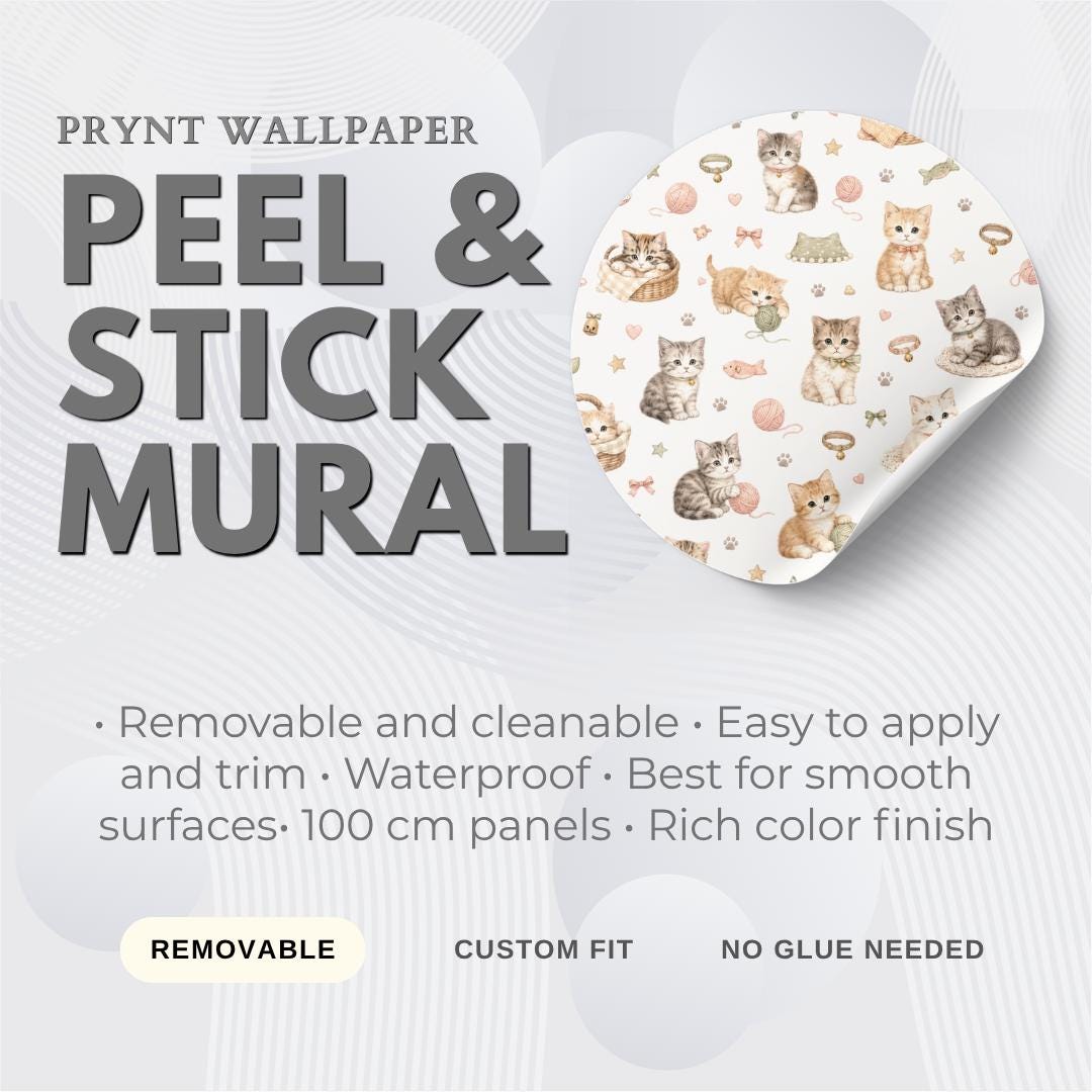 Kitten Wallpaper: Cozy Cat Nursery Wall Mural