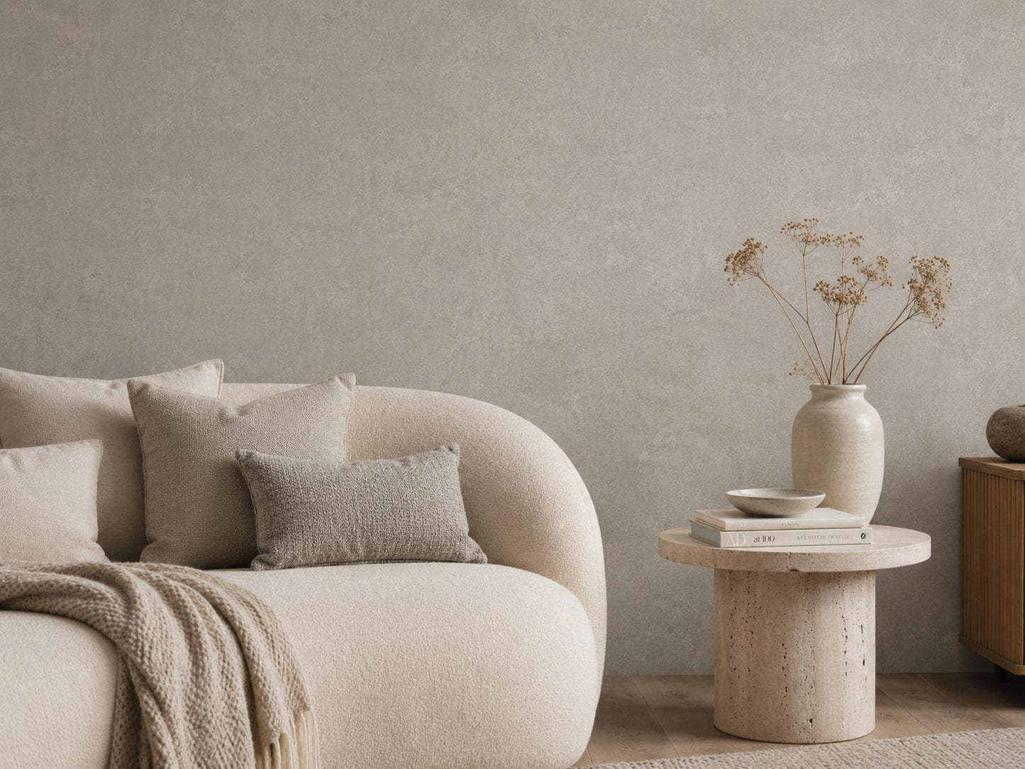 Stone Grey Concrete Wallpaper: Modern Industrial Texture Wall Mural