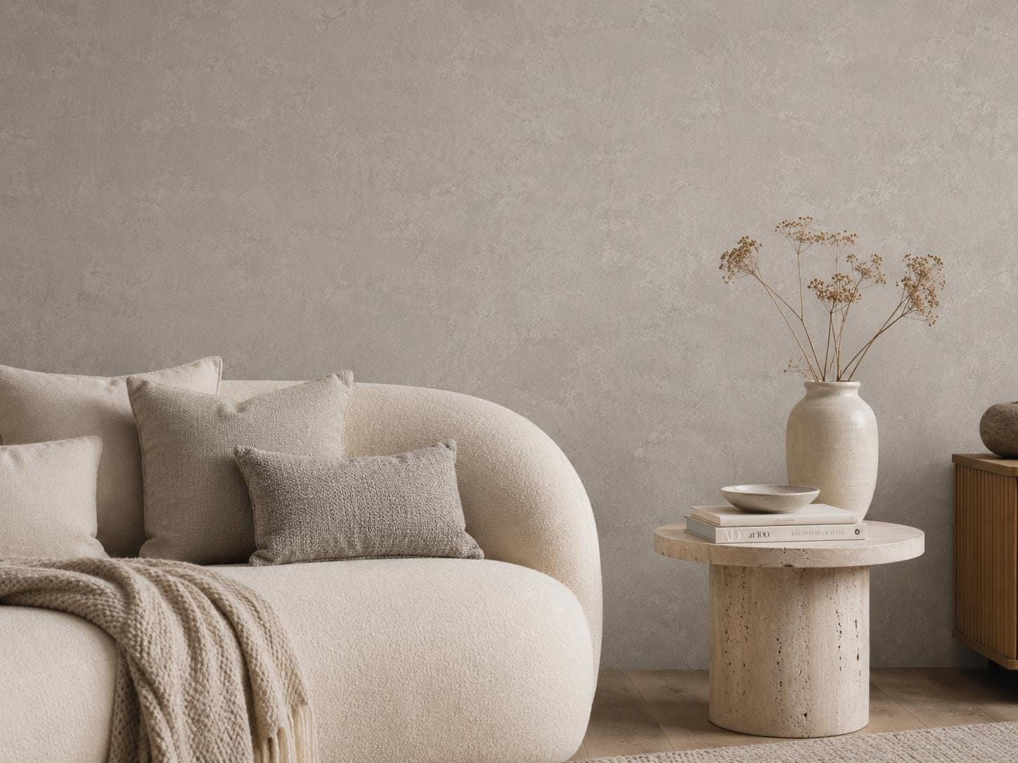 Stone Grey Concrete Wallpaper: Modern Industrial Texture Wall Mural