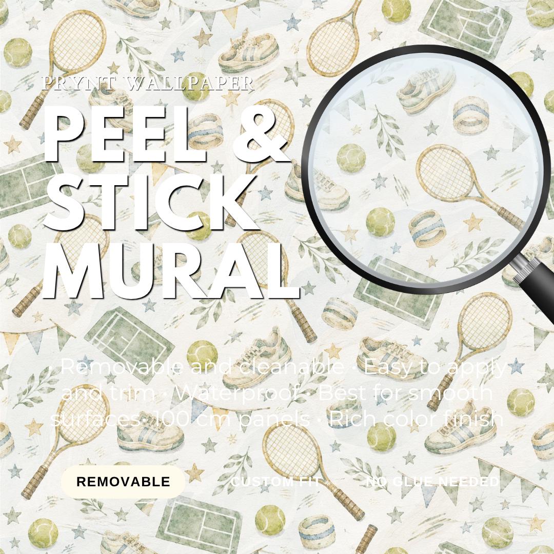 Vintage Tennis Wallpaper: Kids Sports Wall Mural