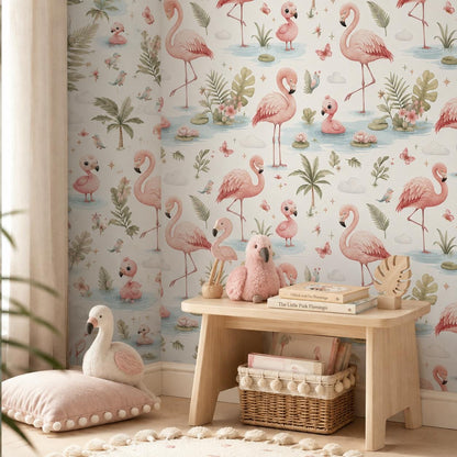 Flamingo Wallpaper: Pink Bird Nursery Mural