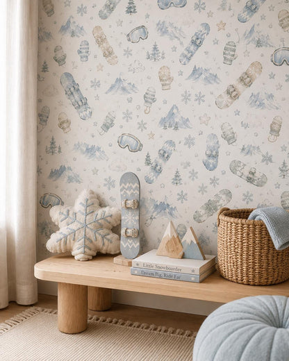 Snowboard Wallpaper: Winter Sports Nursery Wall Mural