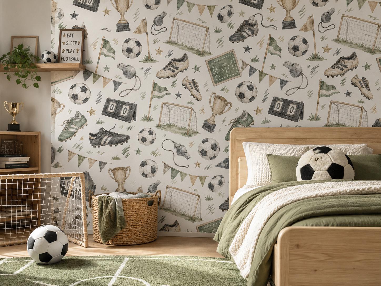 Little Soccer Stars Wallpaper: Kids Sports Wall Mural