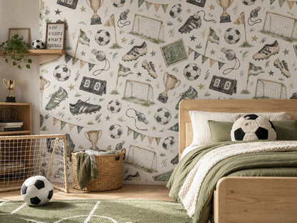 Little Soccer Stars Wallpaper: Kids Sports Wall Mural