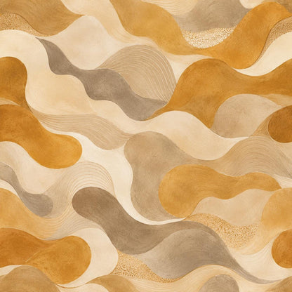 Ochre Abstract Wallpaper: Golden Earth Wall Mural