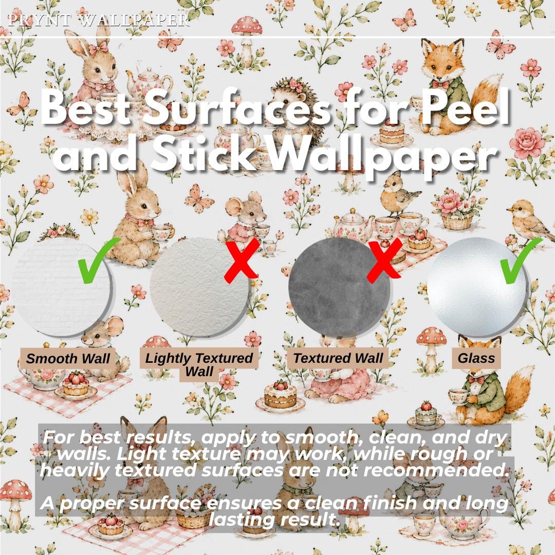 Garden Tea Party Animal Wallpaper: White Nursery Wall Mural