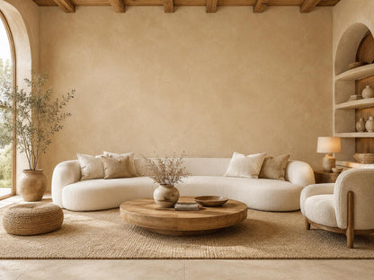 Roman Clay Wallpaper: Warm Sand Textured Wall Mural