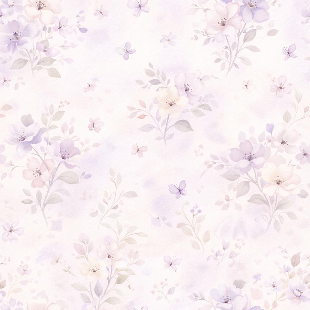 Blush Violet Floral Wallpaper: Soft Fairy Nursery Wall Mural