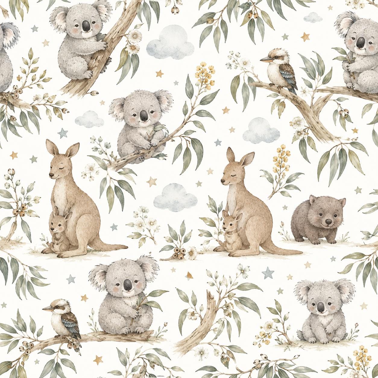 Koala Wallpaper: Australian Animal Nursery Mural