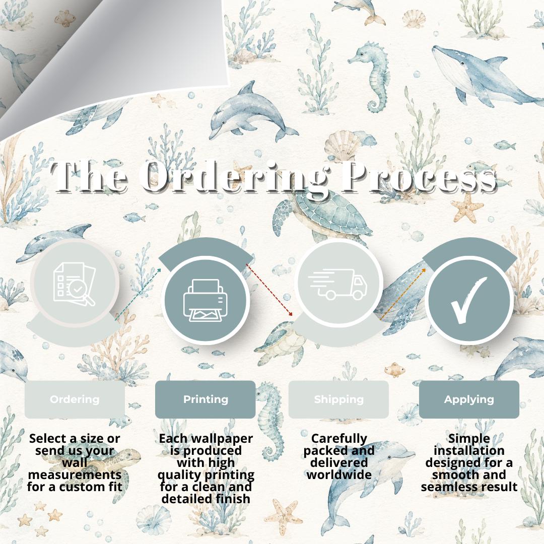 Ocean Animal Wallpaper: Soft Sea Nursery Wall Mural