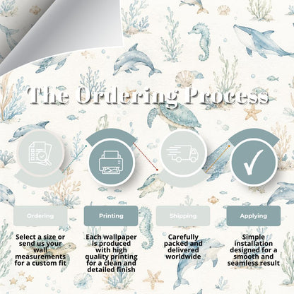 Ocean Animal Wallpaper: Soft Sea Nursery Wall Mural
