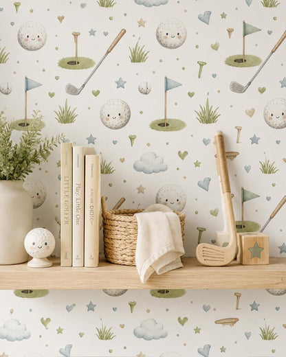 Golf Club Wallpaper: Green Sports Nursery Wall Mural