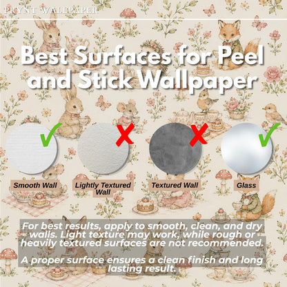 Garden Tea Party Animal Wallpaper: Whimsical Nursery Wall Mural